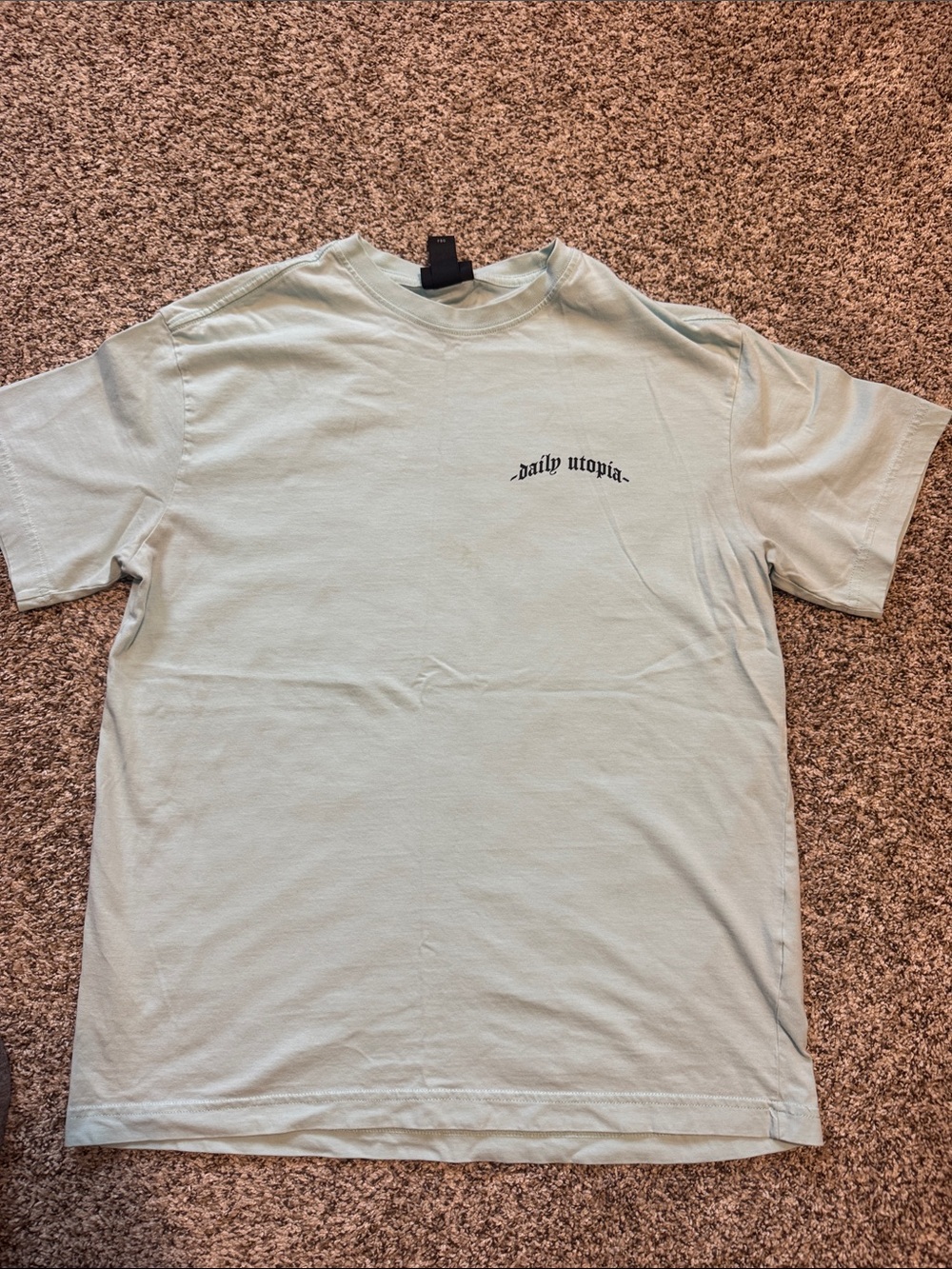 H&M (Sz Small) Light Sage ‘daily utopia' Short Sleeve Tee